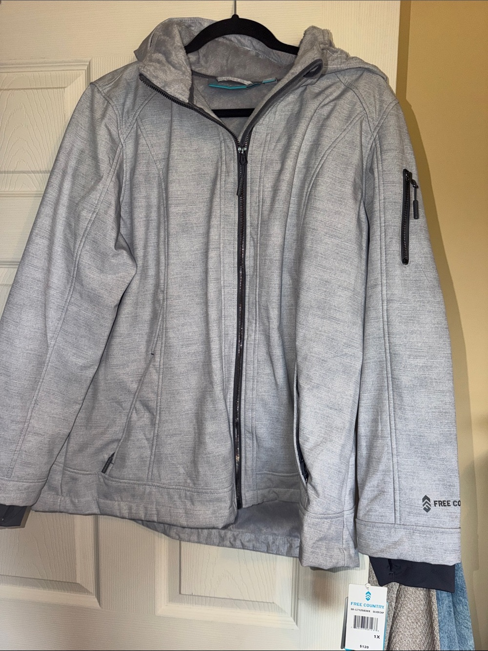 Free Country Men's Heather Light Gray Hooded Jacket